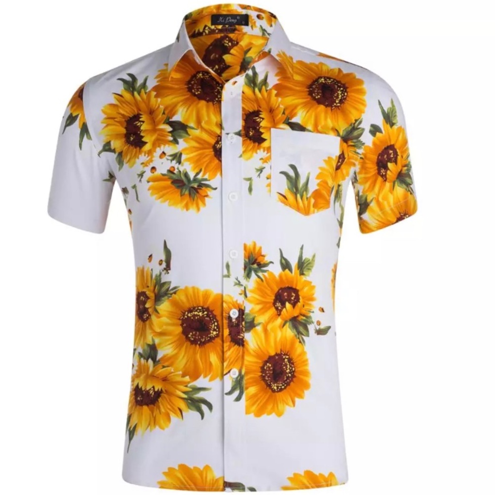 Men’s sunflower print shirt